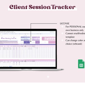 Client Session Tracker Spreadsheet for Coaches, Client Management ...