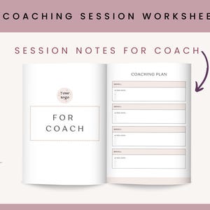 Editable Coaching Session Worksheet Template for Coaches, Client Form, Goal Planner, Action Plan, Session Notes, Canva Coaching Tools image 2
