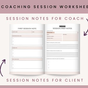 Editable Coaching Session Worksheet Template for Coaches, Client Form, Goal Planner, Action Plan, Session Notes, Canva Coaching Tools image 4