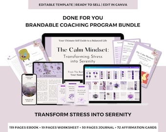 Transform Stress into Serenity Done For You Coaching Program Bundle, Stress Management,Overcoming Stress,Content Life Coaches, Anxiety Coach