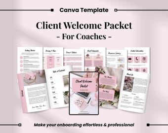 Client Welcome Packet Template for Coaches | Coaching Onboarding Guide | New Client Welcome Kit | Canva Editable