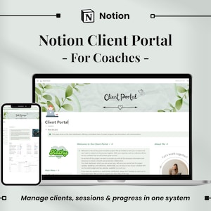 Client Portal Notion Template for Coaches | Client Management Dashboard, Project Workflow, Tasks & Onboarding