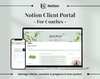 Client Portal Notion Template for Coaches | Client Management Dashboard, Project Workflow, Tasks & Onboarding