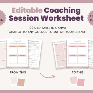 Editable Coaching Session Worksheet Template for Coaches, Client Form, Goal Planner, Action Plan, Session Notes, Canva Coaching Tools image 9