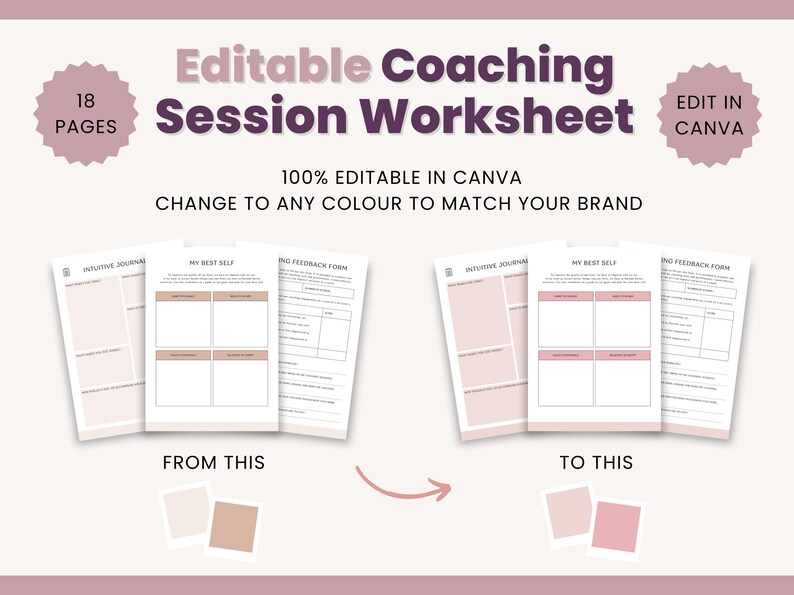Editable Coaching Session Worksheet Template for Coaches, Client Form, Goal Planner, Action Plan, Session Notes, Canva Coaching Tools image 9