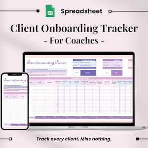 Client Onboarding Tracker Spreadsheet for Coaches | Google Sheets Client Management & Coaching CRM Template