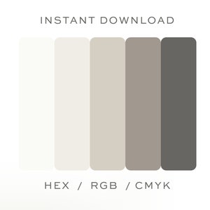 Greige Color Palette for Website, Brand Palette, Color Palette Hex ...