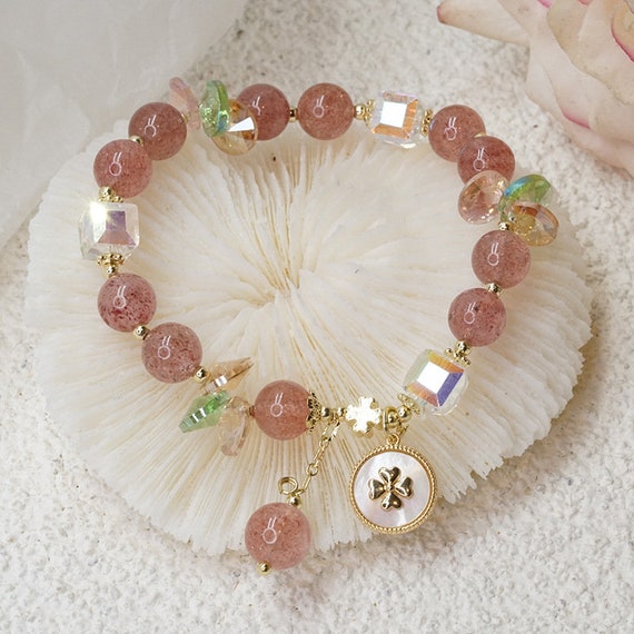 Elegant Natural Rose Quartz Beads Women's Bracelet Good - Etsy