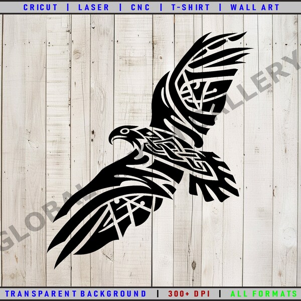 Celtic Eagle SVG, Eagle SVG, Celtic SVG, Celtic Tattoo, Digital Download, Celtic Wall ArtCricut Cnc Vector File