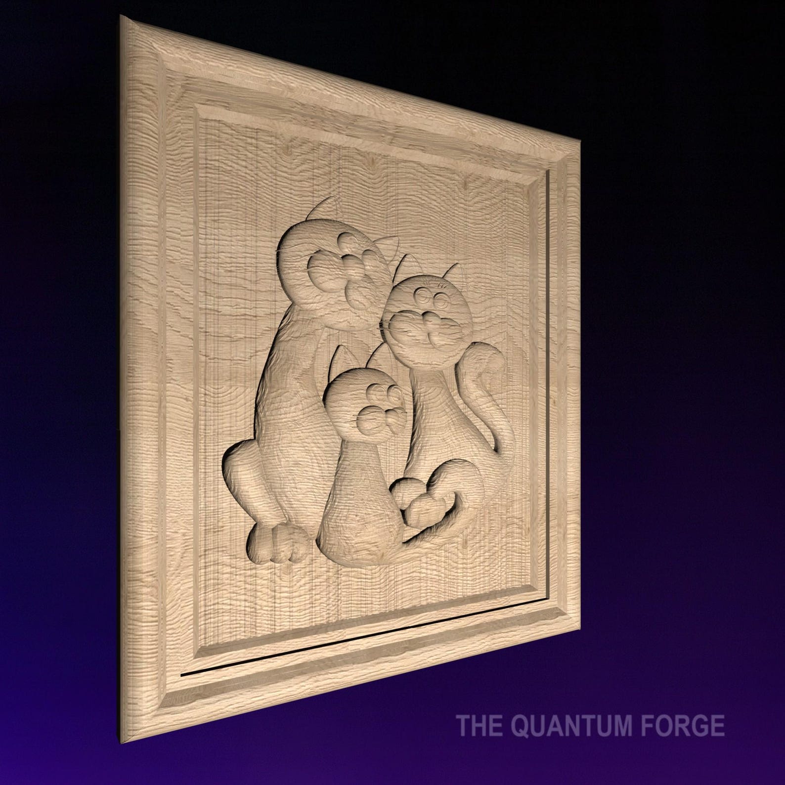 Cat Family STL | 3D CNC STL File | Digital Download | Vcarve Aspire ...