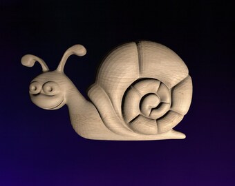 Snail  STL | 3D CNC STL File | Digital Download | vCarve Aspire Artcam Cut3d Carbide Fusion 360 | Wall Art | Wood Carving | DM048