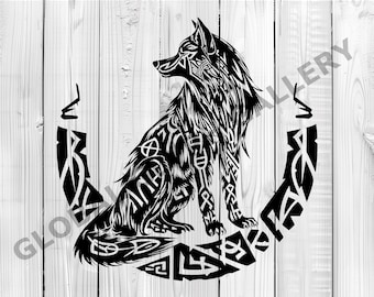Keltischer Wolf SVG | Wolf DXF | Cricut Cut-Datei | Keltische Knotenkunst | Digitale Clipart | Vektordatei | Aufkleber Wolf | Laserdatei | Irische Kunst