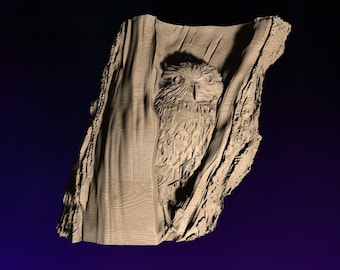 Owl Tree  STL | 3D CNC STL File | Digital Download | vCarve Aspire Artcam Cut3d Carbide Fusion 360 | Wall Art | Wood Carving | DM037