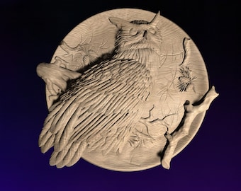 Owl  STL | 3D CNC STL File | Digital Download | vCarve Aspire Artcam Cut3d Carbide Fusion 360 | Wall Art | Wood Carving | DM034