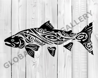 Keltische zalm SVG, zalm SVG, Keltische SVG, Keltische tattoo, digitale download, Celtic Wall Art Cricut CNC-vectorbestand