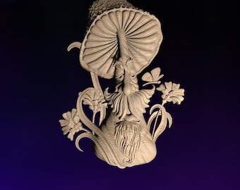 Mushroom Man  STL | 3D CNC STL File | Digital Download | vCarve Aspire Artcam Cut3d Carbide Fusion 360 | Wall Art | Wood Carving | DM026