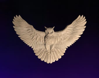 Owl  STL | 3D CNC STL File | Digital Download | vCarve Aspire Artcam Cut3d Carbide Fusion 360 | Wall Art | Wood Carving | DM033