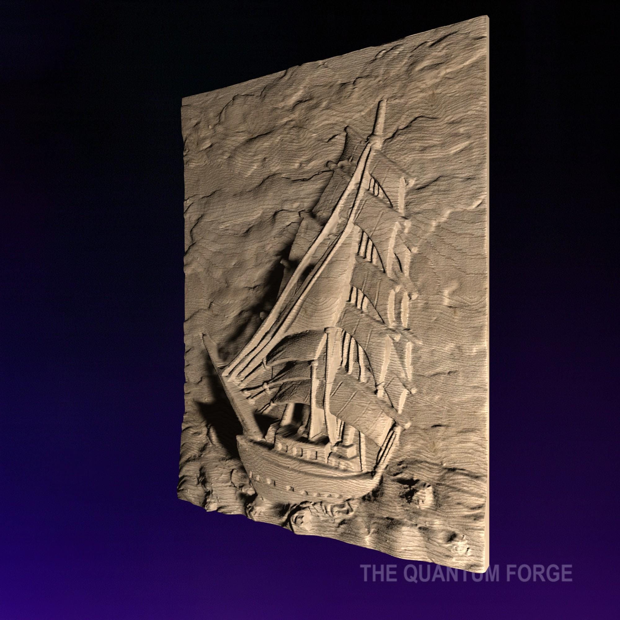 Ship STL | 3D CNC STL File | Digital Download | Vcarve Aspire Artcam ...