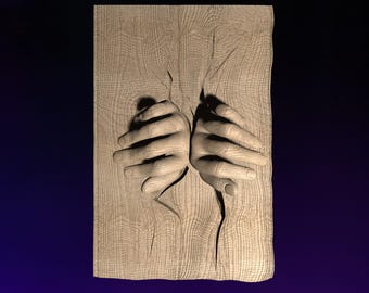 Open Hands STL File | 3D CNC Wall Art (Digital Download)