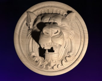 Lion Head  STL | 3D CNC STL File | Digital Download | vCarve Aspire Artcam Cut3d Carbide Fusion 360 | Wall Art | Wood Carving | DM023