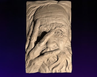 Old Man  STL | 3D CNC STL File | Digital Download | vCarve Aspire Artcam Cut3d Carbide Fusion 360 | Wall Art | Wood Carving | DM031