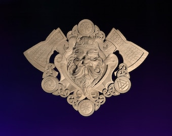 Viking Axe  STL | 3D CNC STL File | Digital Download | vCarve Aspire Artcam Cut3d Carbide Fusion 360 | Wall Art | Wood Carving | DM053