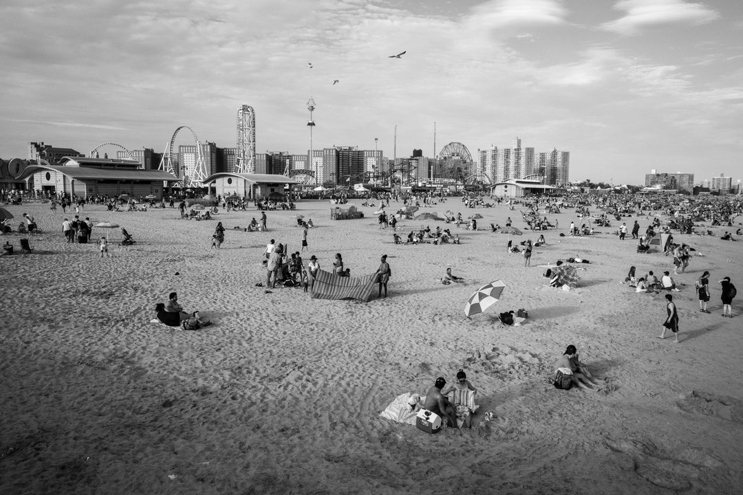 Coney Island Beach Print: Black and White Summer Photography, NYC ...
