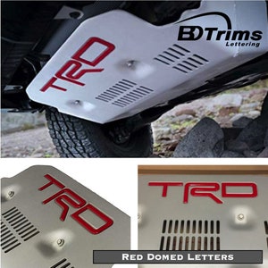 Domed 3D Raised Letters Inserts compatible with TRD Pro Skid Plate 4Runner 2015-2018 and FJ Cruiser 2010-2014