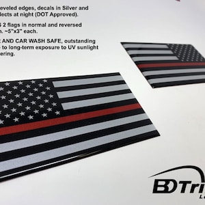 Reflective 3D Domed American Flag Edition Emblem Sticker Badge. Set of Two