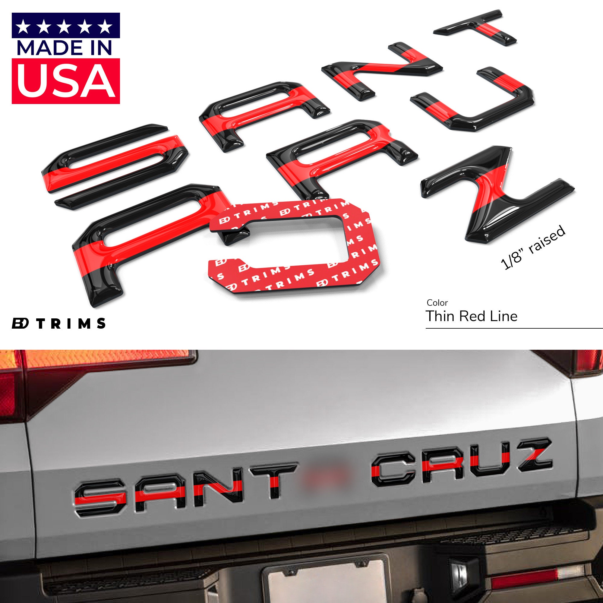 Domed Tailgate Letters Compatible With Hyundai Santa Cruz Etsy