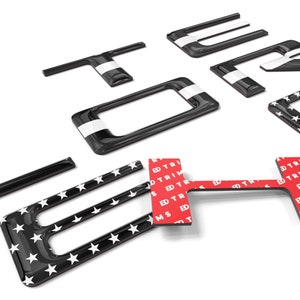 Inserciones de letras en relieve 3D compatibles con Silverado 2019-2025 / Calcomanías abovedadas premium / Cromadas, mate y más
