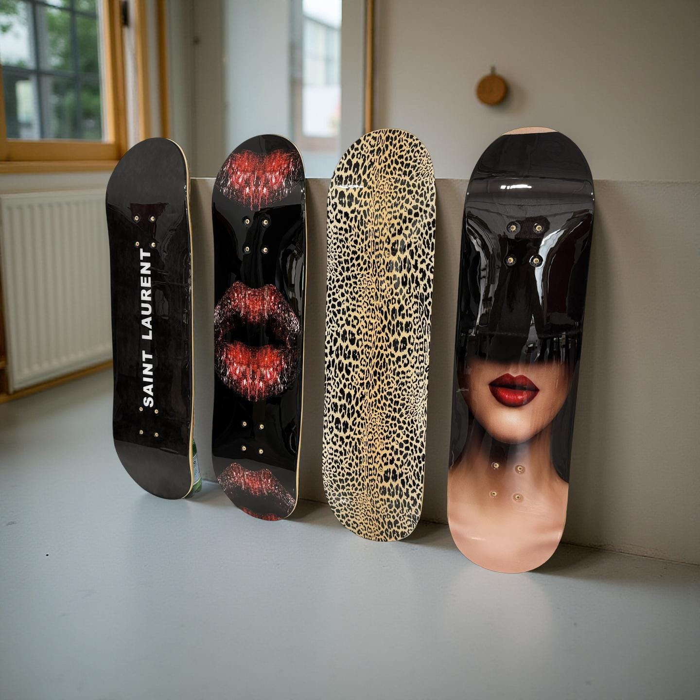 Modern Art Skateboard Deck Wall Decor: Made in USA, Set 1, 2, 3, 4 - Etsy
