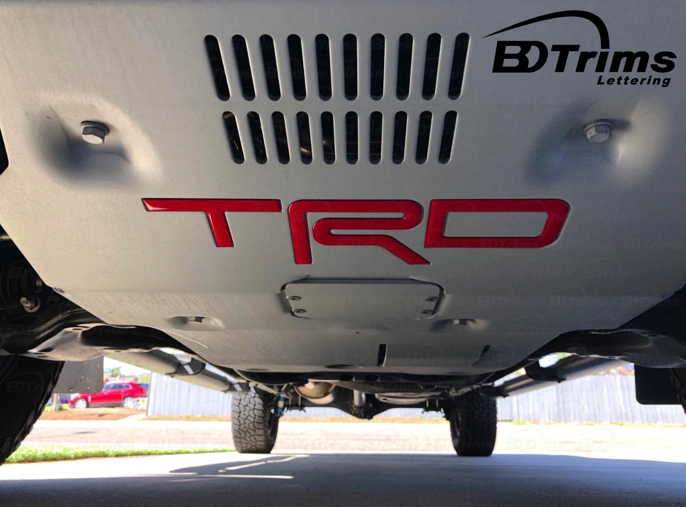 3D Domed Tailgate Letters For Toyota Tacoma (2016-2023) - Thin Red Line, Black & Red