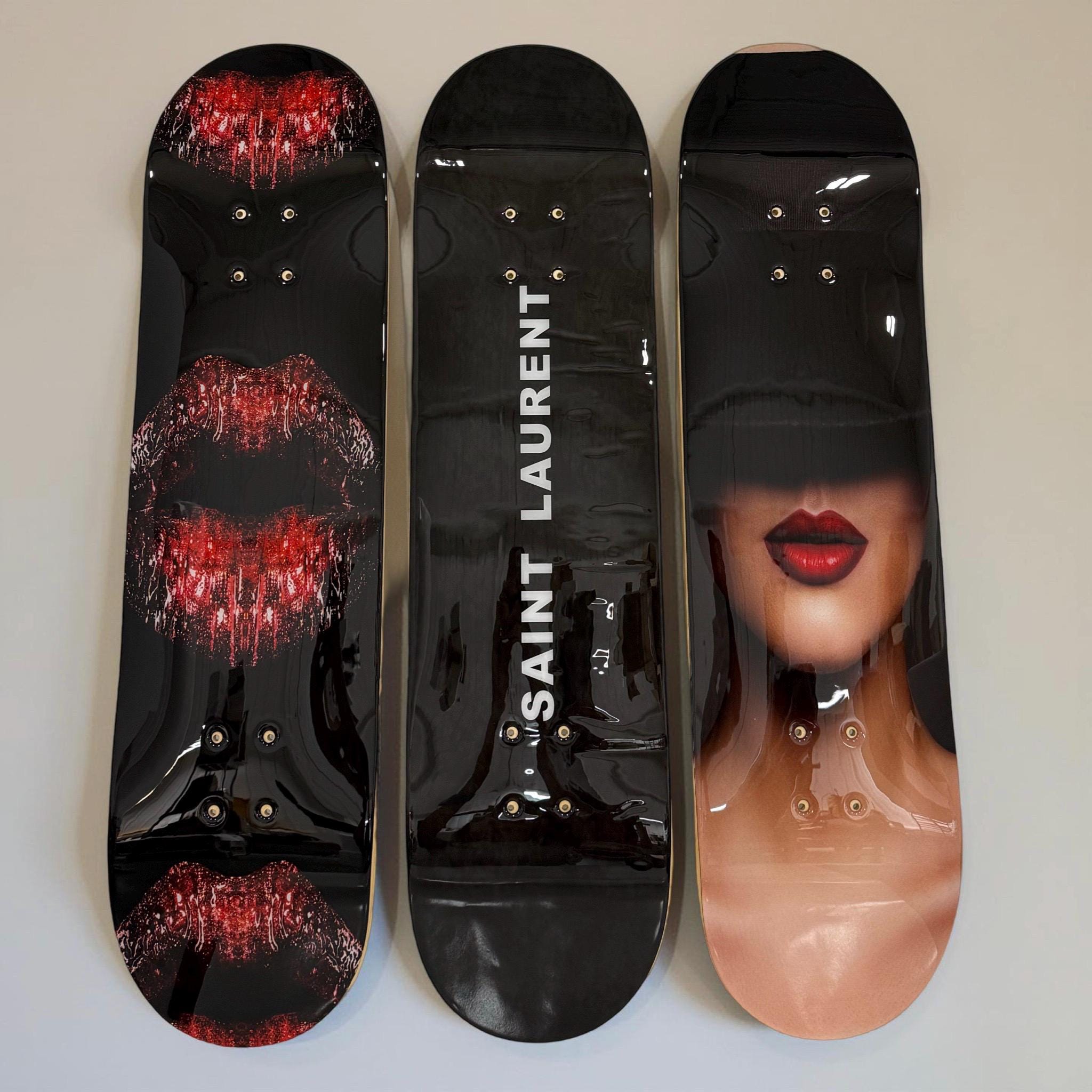 SAINT LAURENT イブサンローラン ブラック スケートボードデッキ YSL Skateboard | eBay
