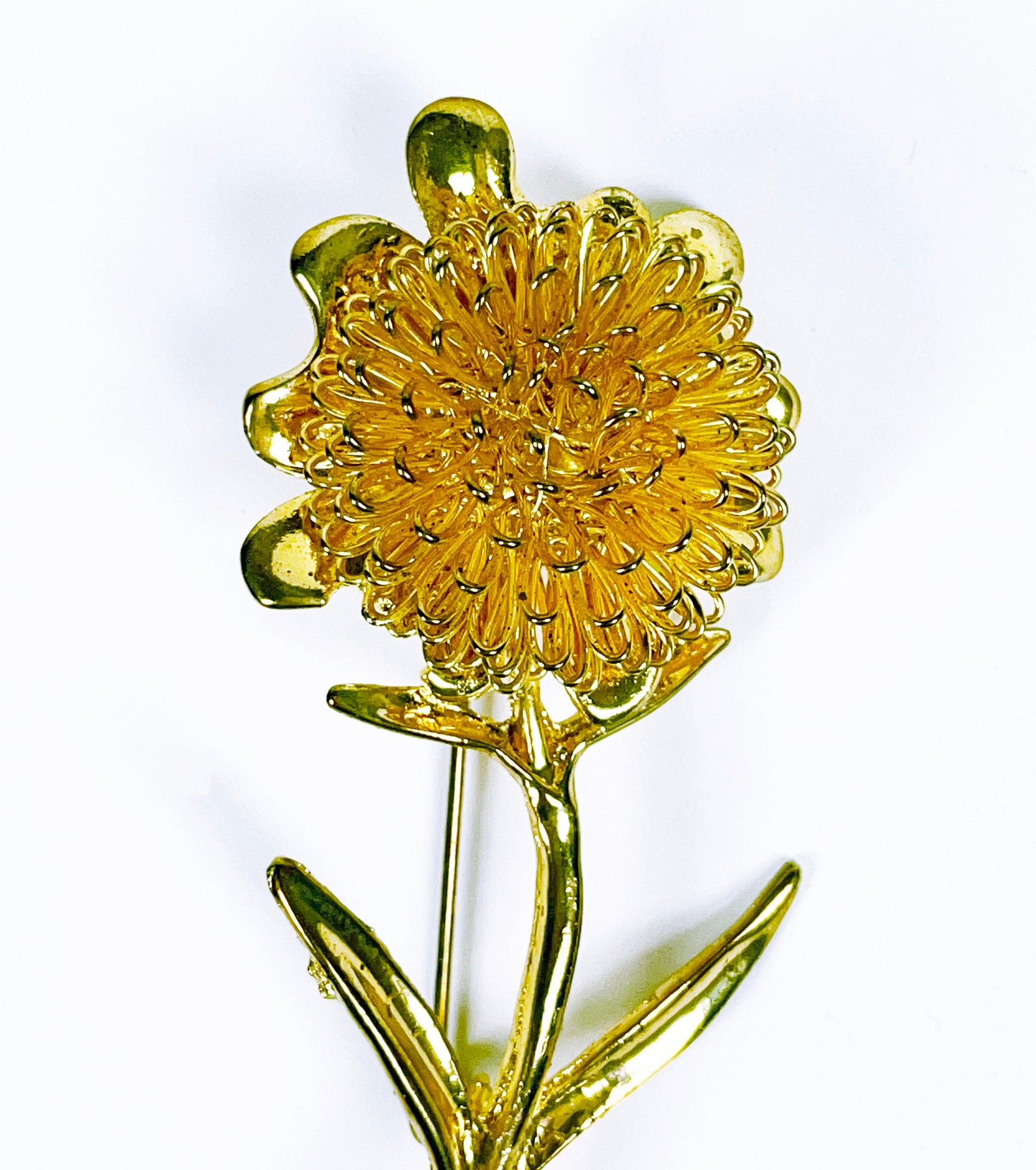 Vintage Sunflower Brooch. Gold Tone Sunflower Brooch Pin. Etsy
