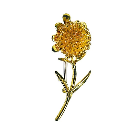 Vintage Sunflower Brooch. Gold Tone Sunflower Brooch Pin. Etsy