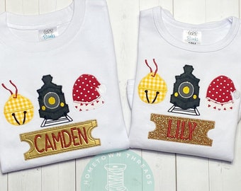 Train Personalized Applique Shirt_Girls Train Shirt_Boys Train Shirt