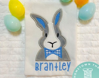 Boys Easter Bunny Appliqué Easter Shirt_ Girls Easter Bunny Appliqué Easter Shirt_Kids Easter Shirts_ Kids applique Embroidered Easter Shirt