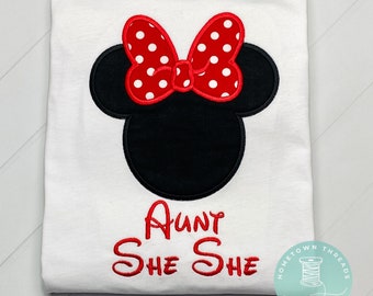 Girls Personalized Minnie Applique Ruffle Shirt