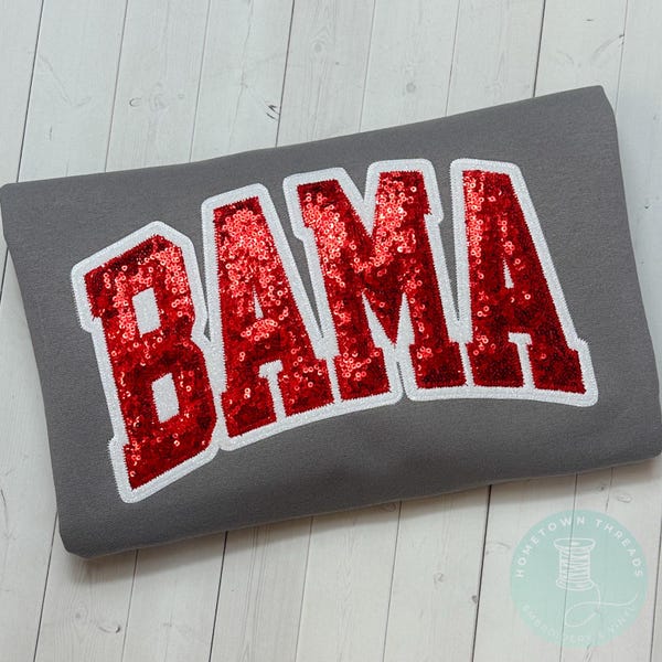 BAMA Sequins Appliqué sweatshirt_ University of Alabama Sweatshirt Tshirt