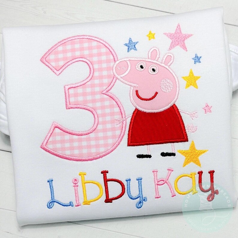 Pig Personalized Birthday Applique Ruffle Shirt