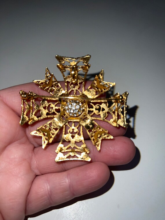 HTF Vintage Kenneth Jay Lane KJL Crystal Gold Fil… - image 6