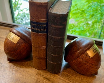 Vintage 1960's Howard Furniture MCM Oak Acorn Bookends or Paperweight