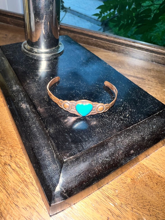 Vintage 1970's Copper and Turquoise Children's Cuf