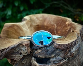 Size Large Upcycled Polymer Clay Sterling Silver Cuff Bracelet Collaboration