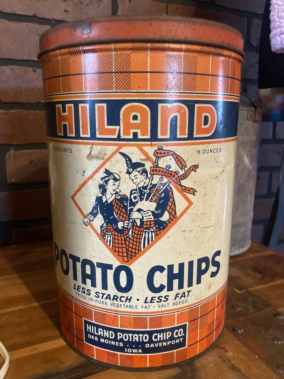 Hiland Potato Chip Tin must See Etsy