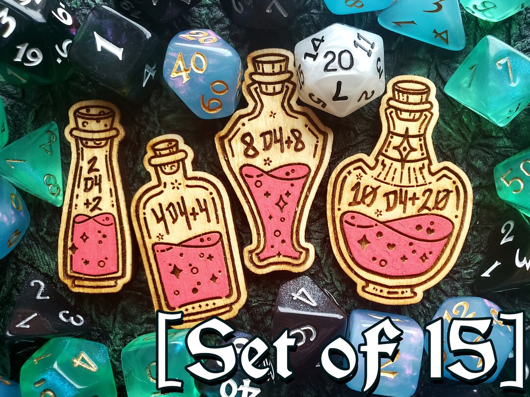 Health Potion Token [set of 15] | Inventory Tracker for TTRPG, Rpg, DND ...
