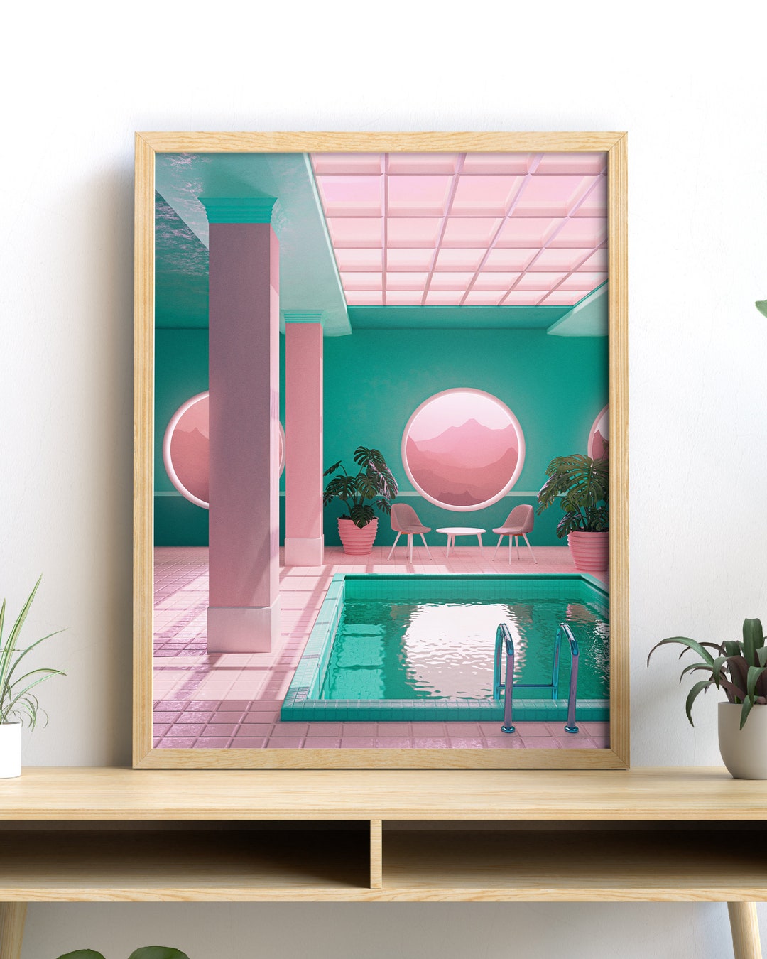 Mountainside Pool Pop Pop Art Vaporwave Synthwave Retrowave mountainside-pool-pop-pop-art-vaporwave-synthwave-retrowave
