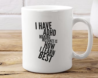 Adult ADHD Coffee Cup Neurodivergent Coffee Mug Office Humor Mug Funny ADHD Coffee Mug Funny Coffee Mug