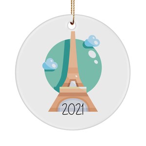 Eiffel Tower Ornament 2021 - Small Eiffel Tower Ornament - Eiffel Tower Christas Ornaments Small - Eiffel Tower Ornaments for Christmas Tree